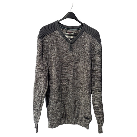 Spirit o Fresco ProJek Other - Spirit o Fresco‎ ProJek Men's Henley Sweater Size L Marled Gray Long Sleeve